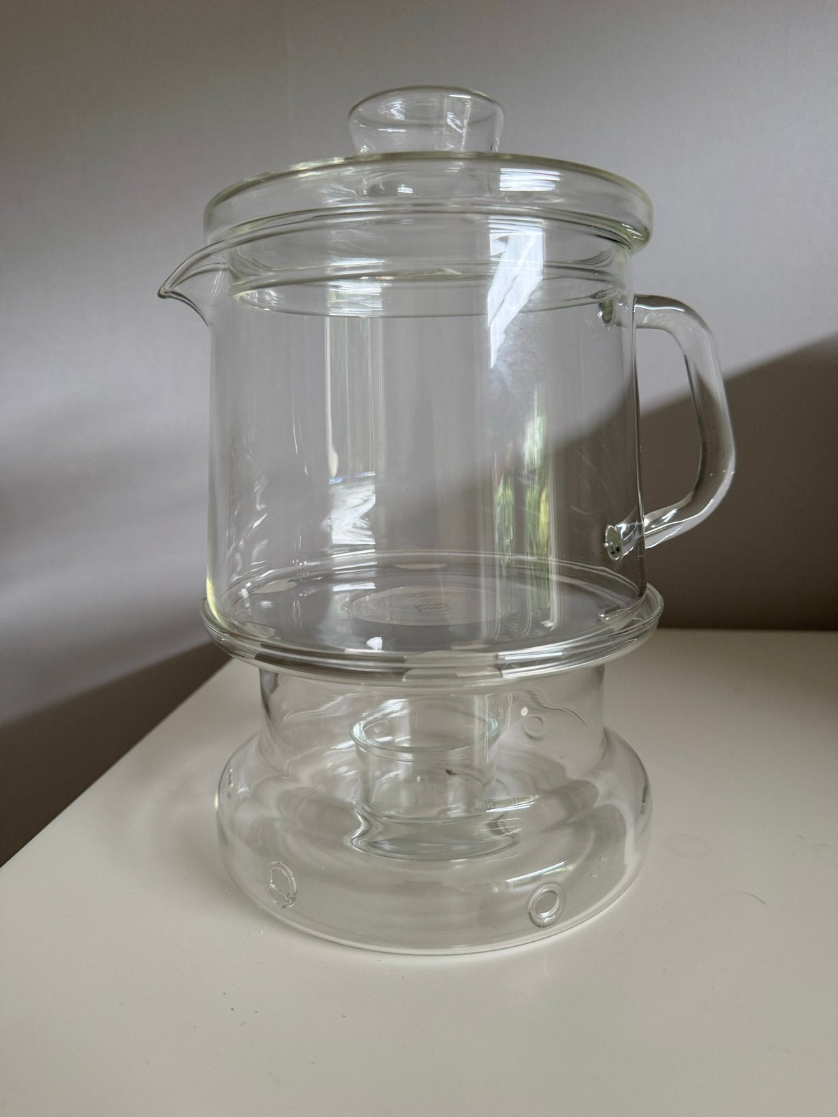 Glazen theepot met theelichtje (Pickwick/DE), Glas, Zo goed als nieuw, Overige merken, Ophalen