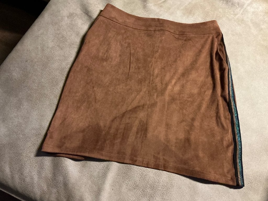 Korte rok bruin suide look maat 38 merk G Maxx, Maat 38/40 (M), Bruin, Nieuw, Ophalen of Verzenden
