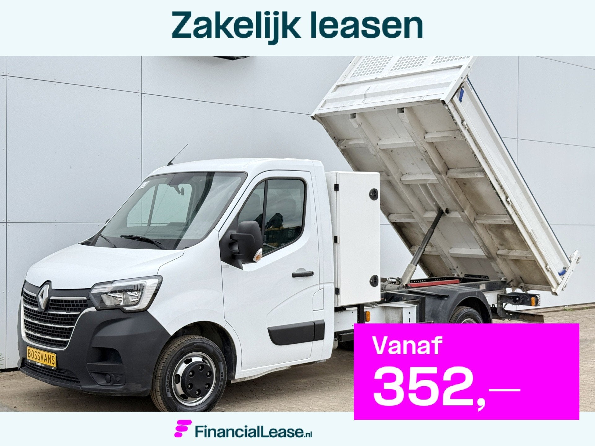 Renault Master 2.3 DCI 130PK Kipper Dubbellucht Kist 3,5t Tr, Voorwielaandrijving, Stof, Gebruikt, Zwart