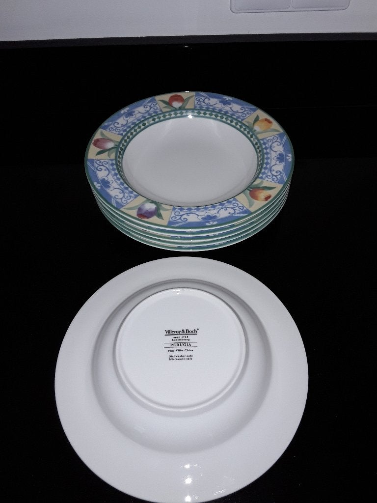 6 Villeroy en boch diepe borden Perugia, Verzenden, Villeroy & Boch, Zo goed als nieuw, Bord(en)