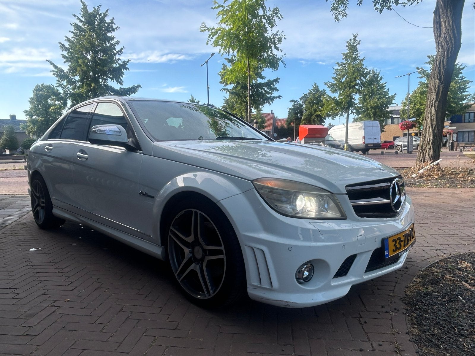 Mercedes-Benz C350 c63 amg uitgevoerd Sedan AUT 2008 Wit, Auto's, Mercedes-Benz, Particulier, C-Klasse, ABS, Adaptieve lichten