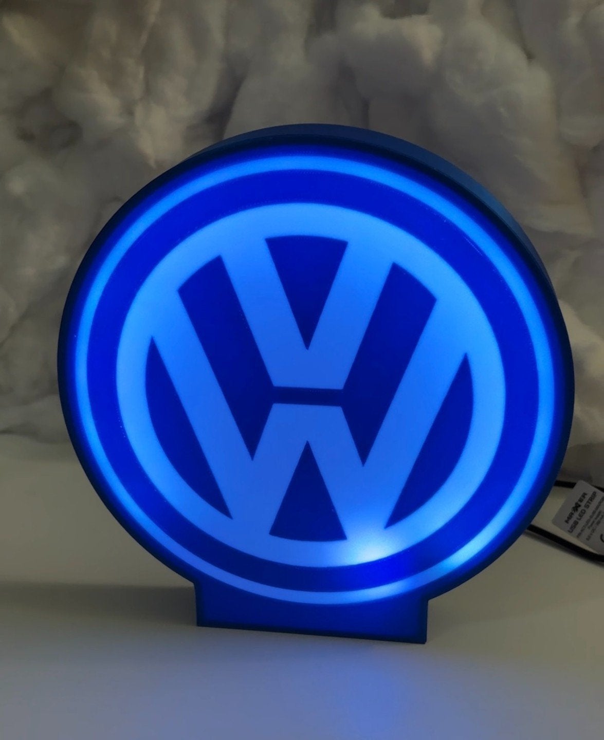 Volkswagen VW Logo LED Lamp - Sfeervolle Verlichting, Ophalen of Verzenden, Zo goed als nieuw, Modern, Auto, Decoratief