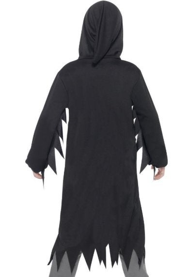 Grim Reaper Magere Hein Kinderkostuum zwart maat 128/140, Ophalen of Verzenden, Zo goed als nieuw, 122 t/m 128, Jongen of Meisje