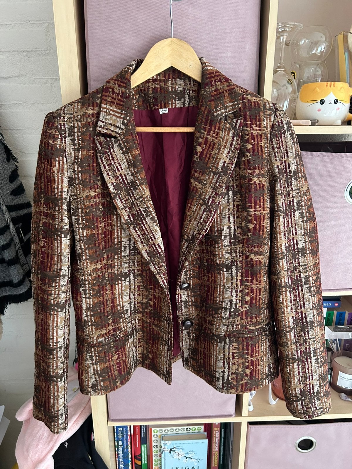 Oversized vintage blazer, Ophalen of Verzenden, Gedragen, Maat 42/44 (L), Oranje