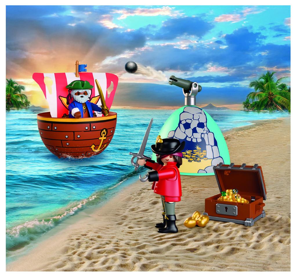 PLAYMOBIL 72100 Speel-Ei; Piraten met Dop 34 delig, Ophalen of Verzenden, Nieuw, Complete set