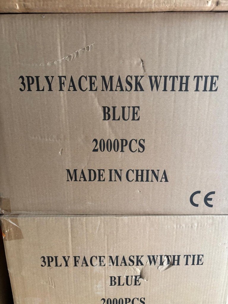 3-Laags mondmaskers blauw & zwart 33 dozen ca. 2000 st per d, Ophalen, Nieuw