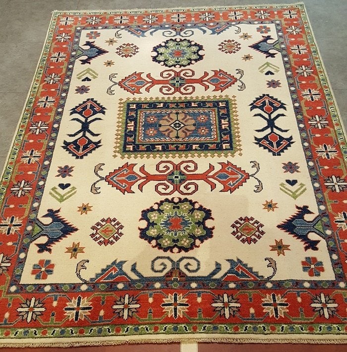 Perzisch tapijt KAZAK 208x152/Vloerkleed/kelim/Oosters/Loper, 100 tot 150 cm, Www.simatapijten.nl, Nieuw, Ophalen of Verzenden