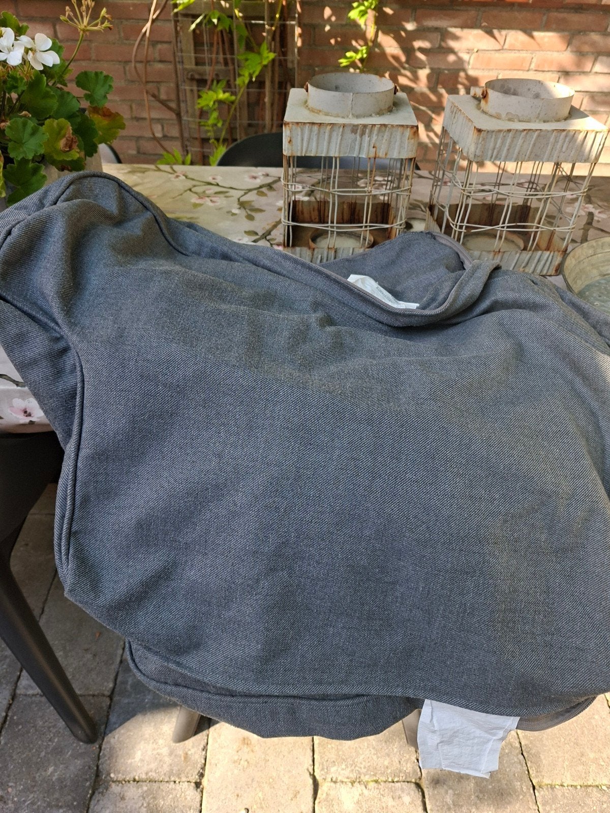 Ikea Ektorp hoes fauteuil - Grijs, Gebruikt, 75 tot 100 cm, Ophalen of Verzenden, Stof