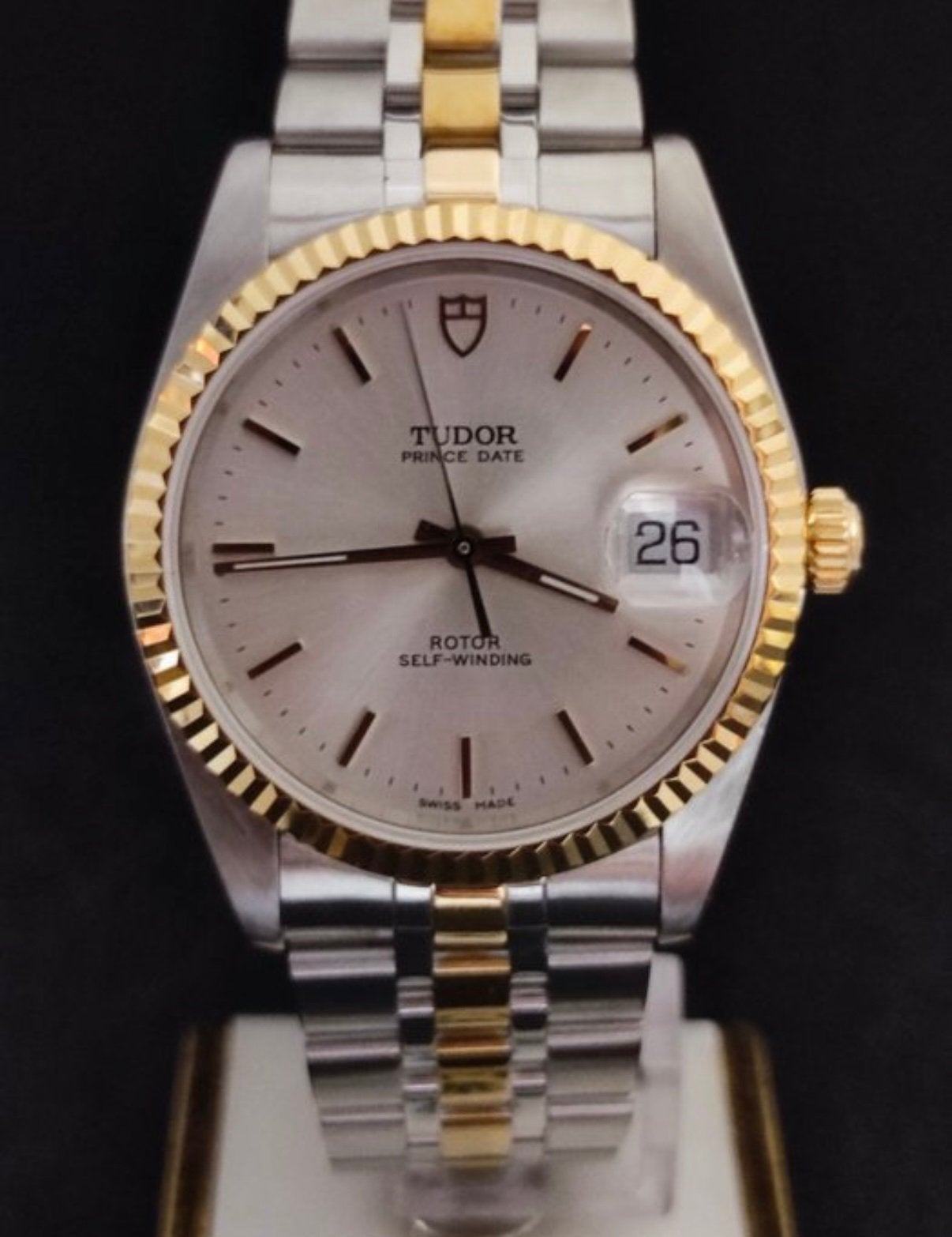Tudor Prince Date 74033 Automaat 34 mm, Staal, Staal, Polshorloge, Zo goed als nieuw