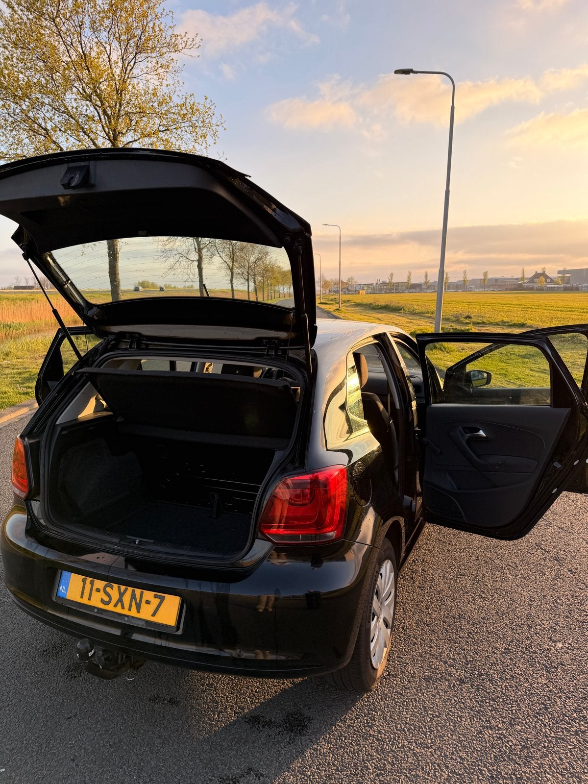 Volkswagen Polo 1.2 6V 44KW 5D My2009 2012 Zwart, Auto's, Voorwielaandrijving, 967 kg, 40 €/maand, 1198 cc