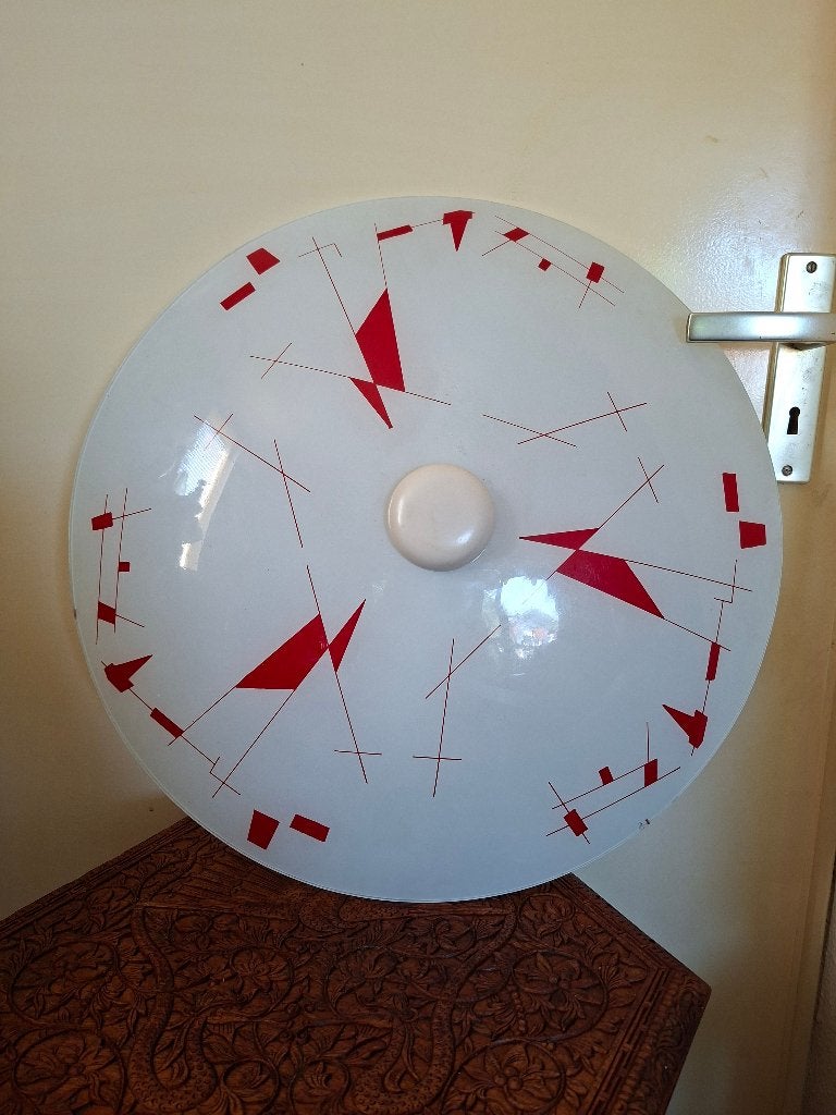 Vintage plafondlamp mid century jaren '60, Ophalen, Zo goed als nieuw, Glas