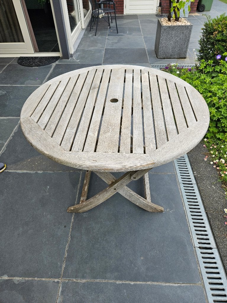 Tuinset teakhout, Ophalen, 4 zitplaatsen, Gebruikt, Bijzettafel
