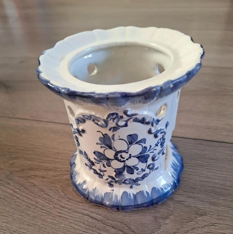 Bassano waxbrander blauw wit keramiek vintage, Antiek en Kunst, Ophalen of Verzenden