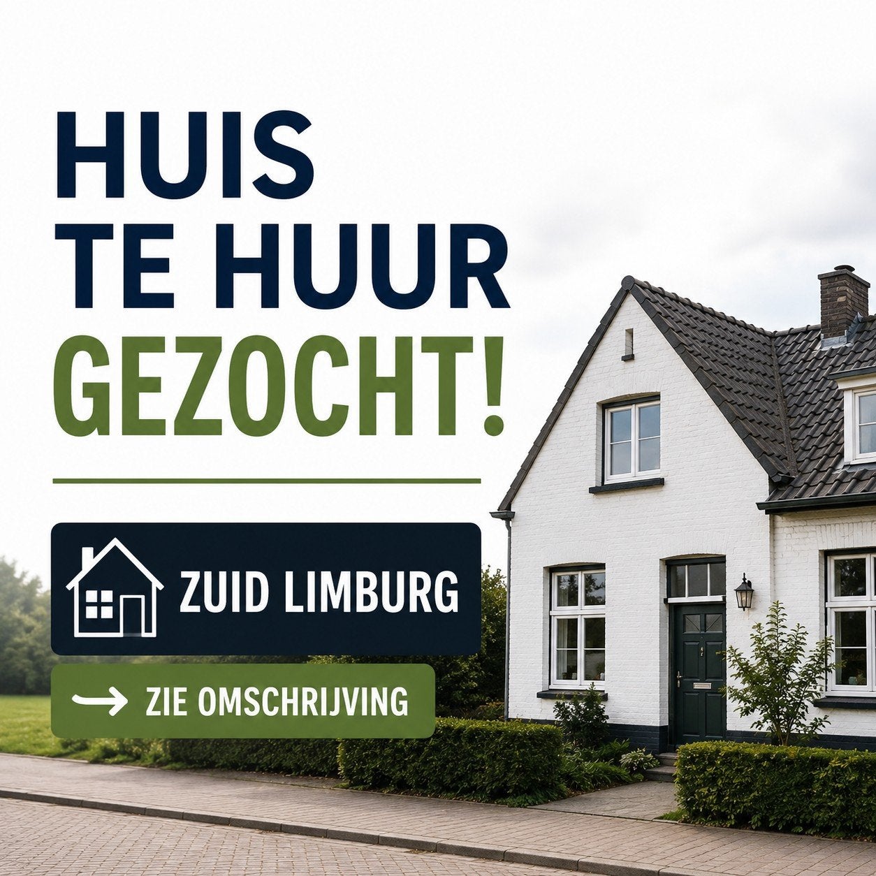 Rustige woning te huur (hoek, vrijst. of gesch.)zuid limburg, Huizen en Kamers, Hoekwoning, Limburg
