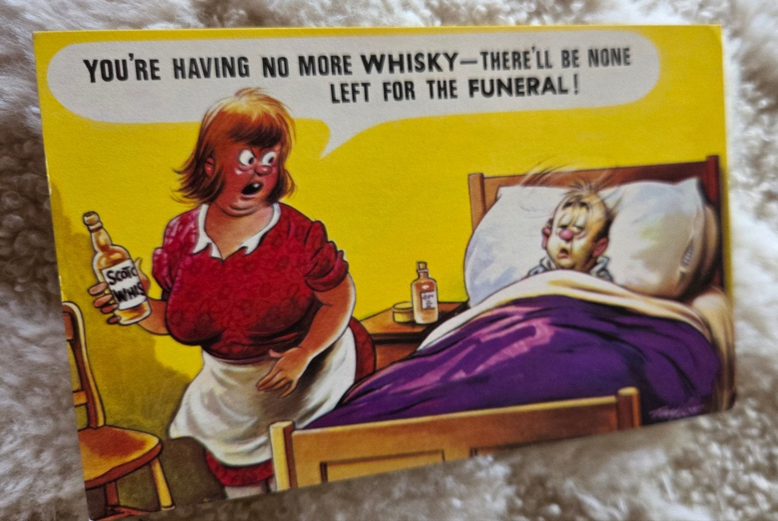 Vintage humoristische ansichtkaart: Geen whisky meer!, Verzenden, 1960 tot 1980, Gelopen, Overige thema's