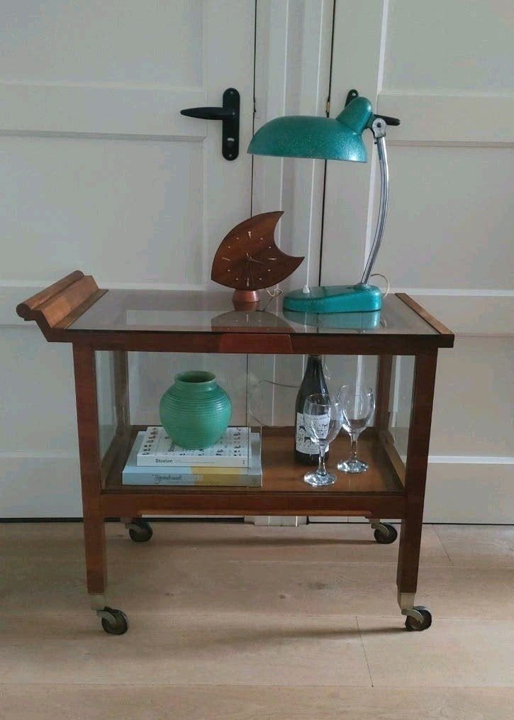 Art Deco trolley drankkastje kastje vitrinekastje barcart, Ophalen, Gebruikt, 50 tot 100 cm, Art deco