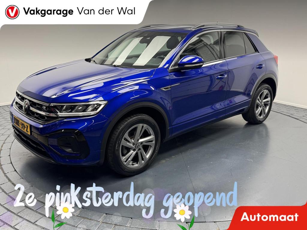 Volkswagen T-Roc 1.5 TSi DSG R-Line Navigatie-Adapt.Cr.contr, 4 cilinders, Blauw, Leder en Stof, Bedrijf