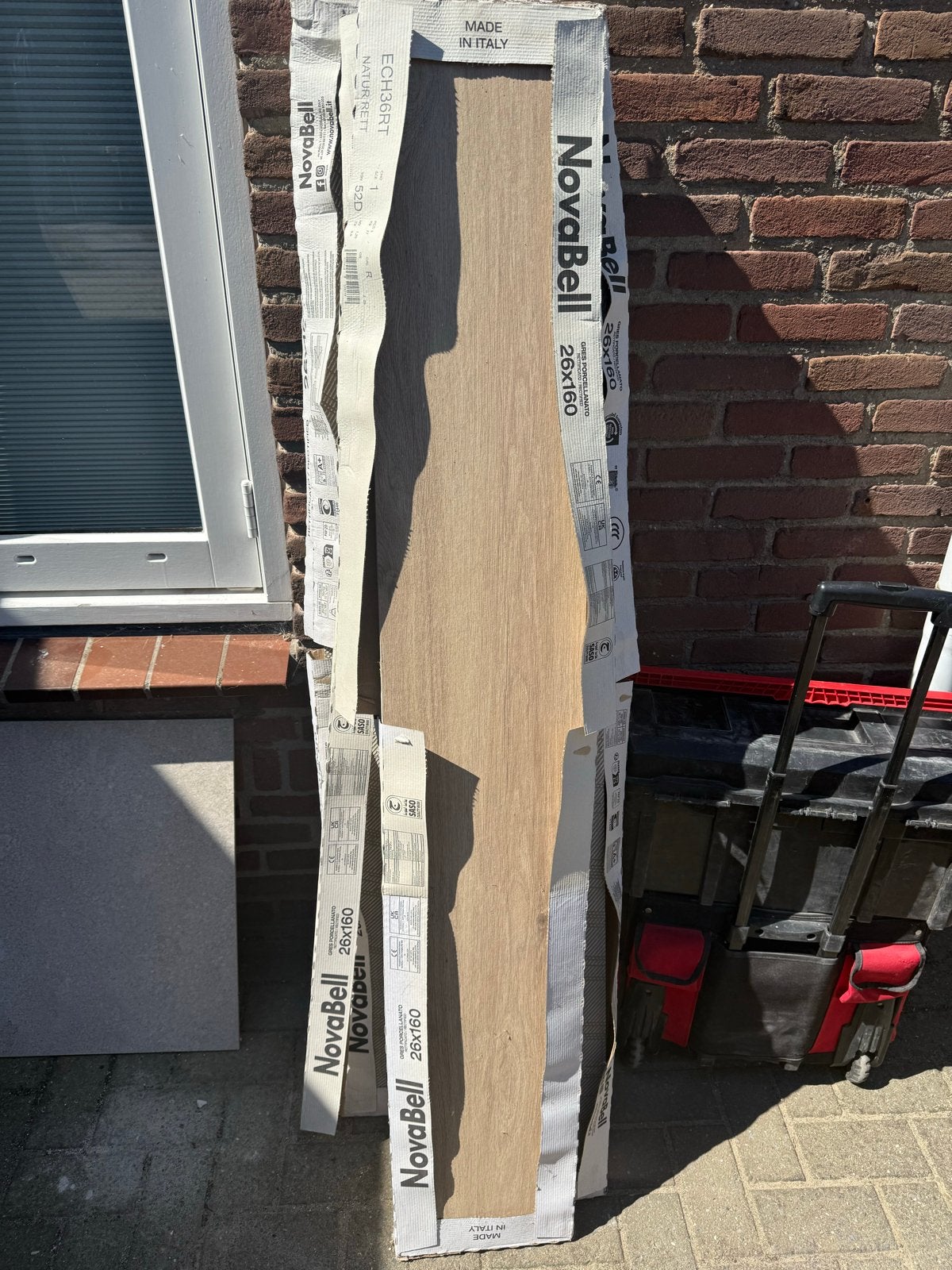 Houtlook tegels 26x160 cm - Novabell Gres Porcellanato, Ophalen, 60 cm of meer, Keramiek, Nieuw
