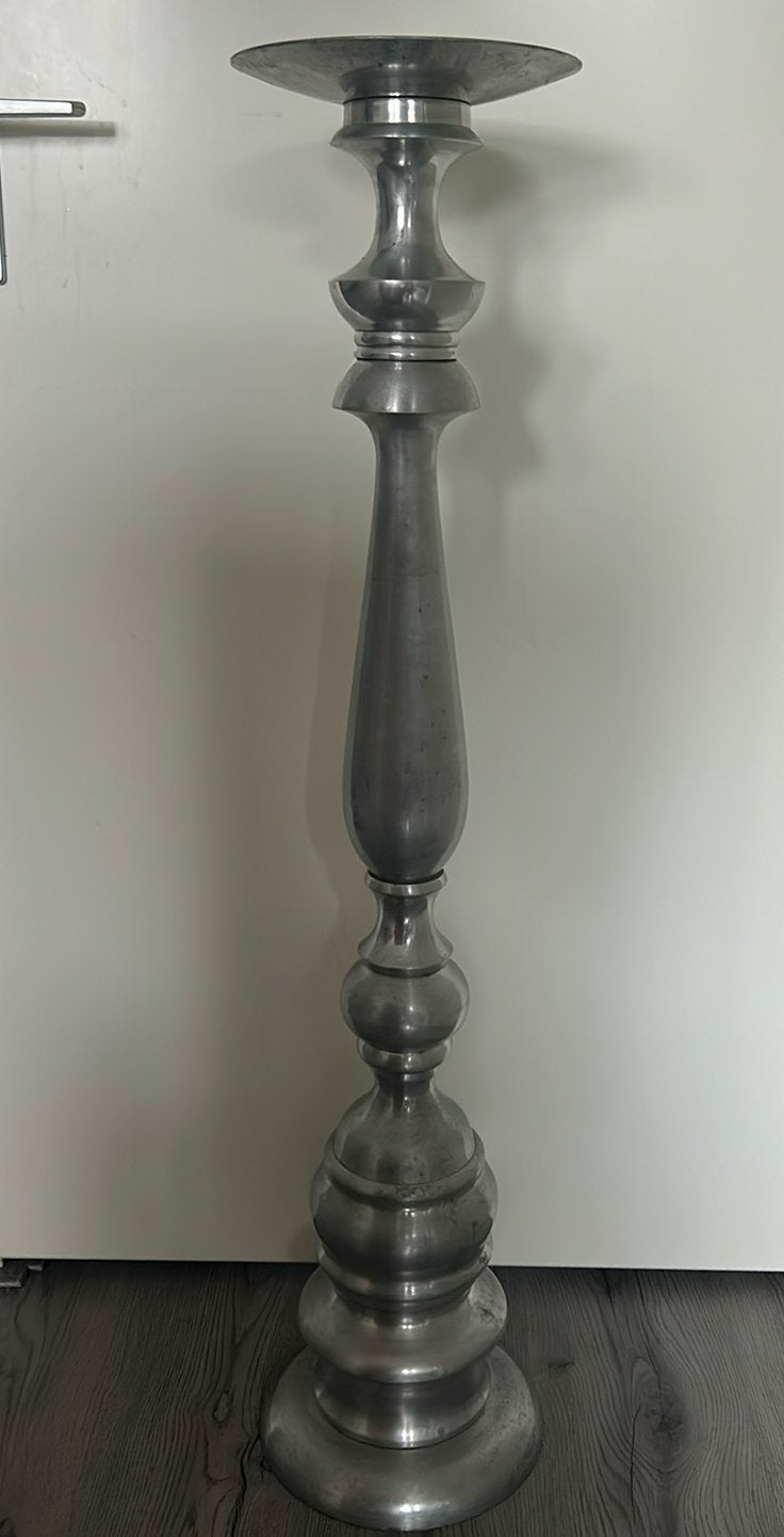 Aluminium kandelaar 109 cm hoog, Huis en Inrichting, Woonaccessoires | Kandelaars en Kaarsen, Ophalen, Zo goed als nieuw, Kandelaar