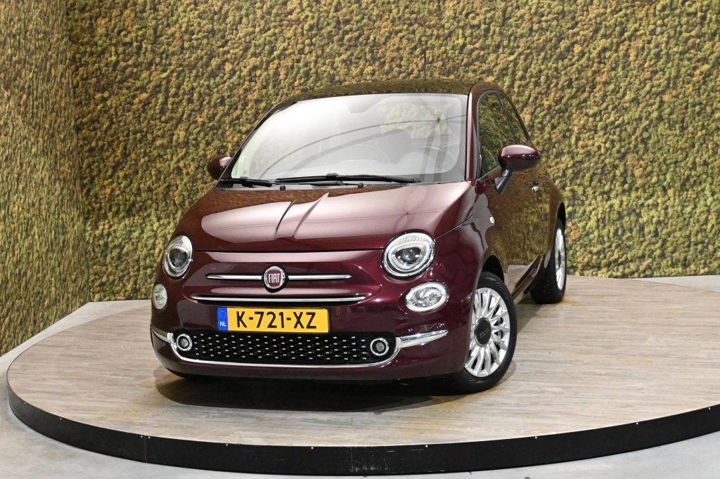 Fiat 500 1.2 Lounge | PDC | Panorama | Bordeaux (bj 2017), Stof, Gebruikt, 4 cilinders, 840 kg