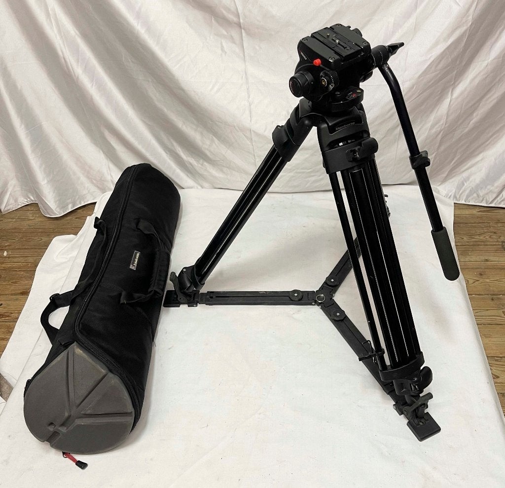 Manfrotto 525MVB professionele statief + kop + tas, N, N, Zo goed als nieuw, 175 cm of meer