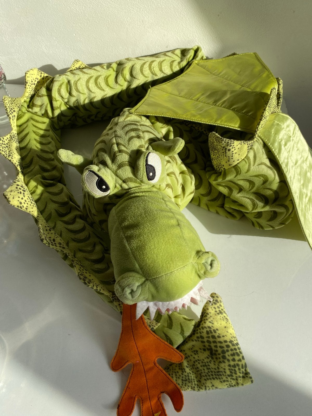 Vintage IKEA Minnen Draak Knuffel Groen, Groen, IKEA, Overige typen, Ophalen of Verzenden