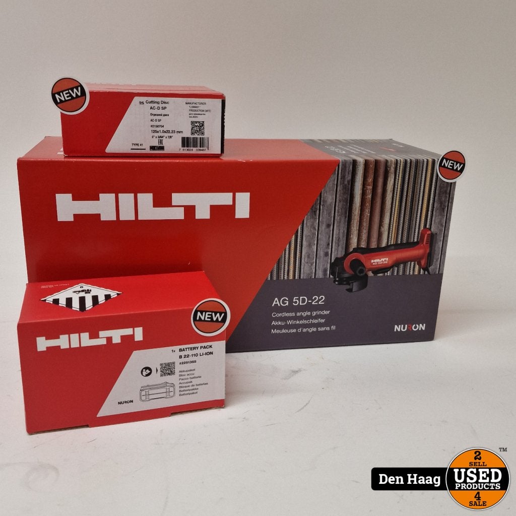 Hilti AG 5D-22 Nuron Haakse Accuslijper (125 mm) Incl Accu |, Hilti, Gebruikt, Support@hilti.com, Hilti Corporation, Feldkircher Strasse 100, 
9494 Schaan
Liechtenstein