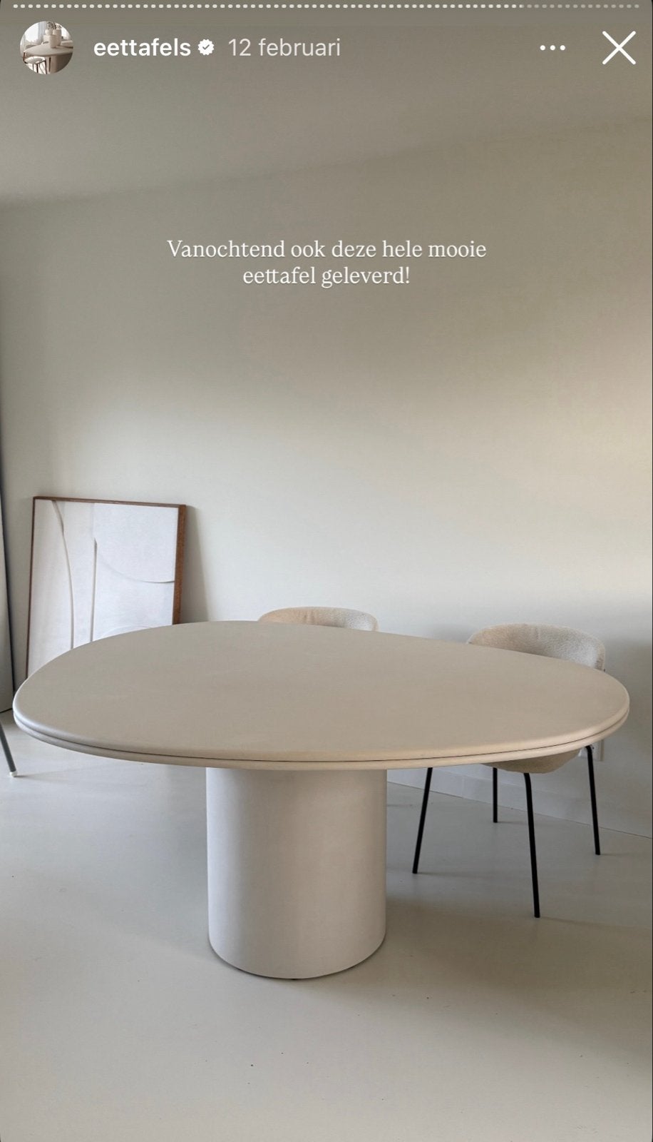 Beton Cire Eettafel Kiezelvorm van Atelier Cire, Huis en Inrichting, Tafels | Eettafels, Ophalen, Gebruikt, 100 tot 150 cm, Eikenhout
