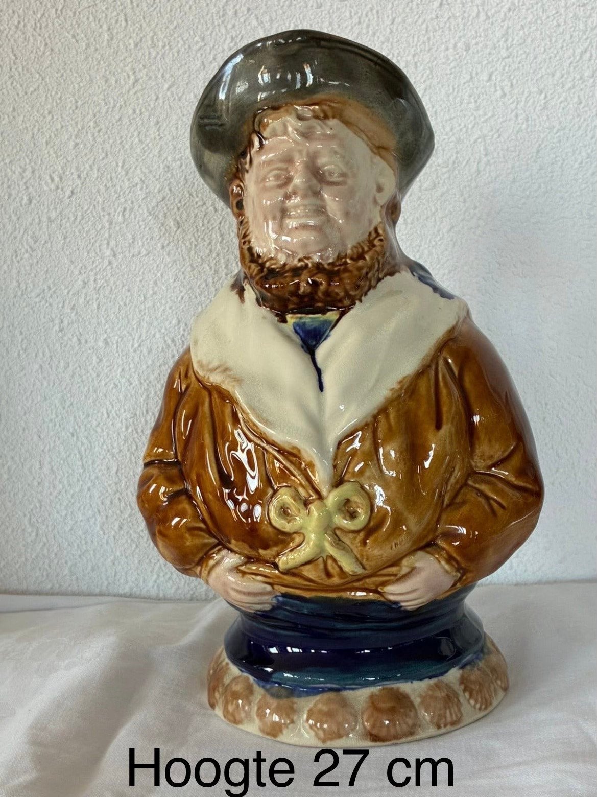 Antieke Majolica Barbotine Kruik Matroos - Nimy 1900, Ophalen of Verzenden