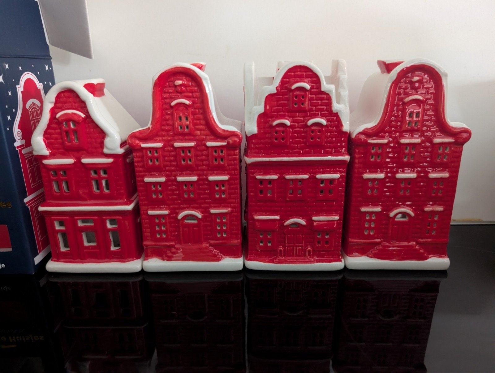 Kerst huisjes, waxinelichthouder, Overige merken, Waxinelichthouder, Ophalen of Verzenden, Zo goed als nieuw