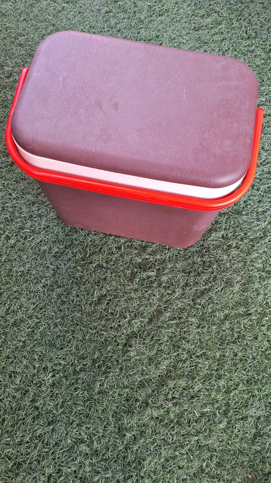 Vintage Koelbox - Bruin met Oranje Accent, Ophalen of Verzenden, Gebruikt, Koelbox, Koelelement