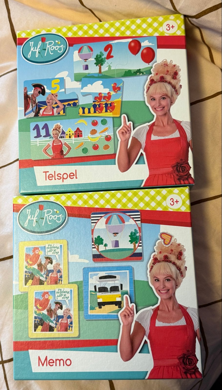 Juf Roos Spellen: Telspeel, Memo & Letters (3-delige set), Ophalen, Zo goed als nieuw, Taal en Lezen