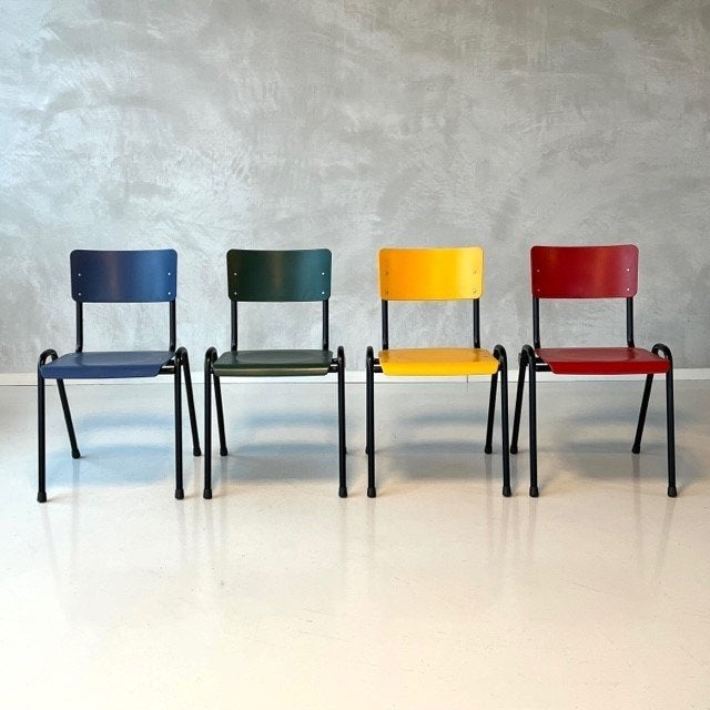 Retro eettafelstoelen nieuw eetkamerstoelen oranje prijs p/s, Overige kleuren, ., Vintage, Nieuw