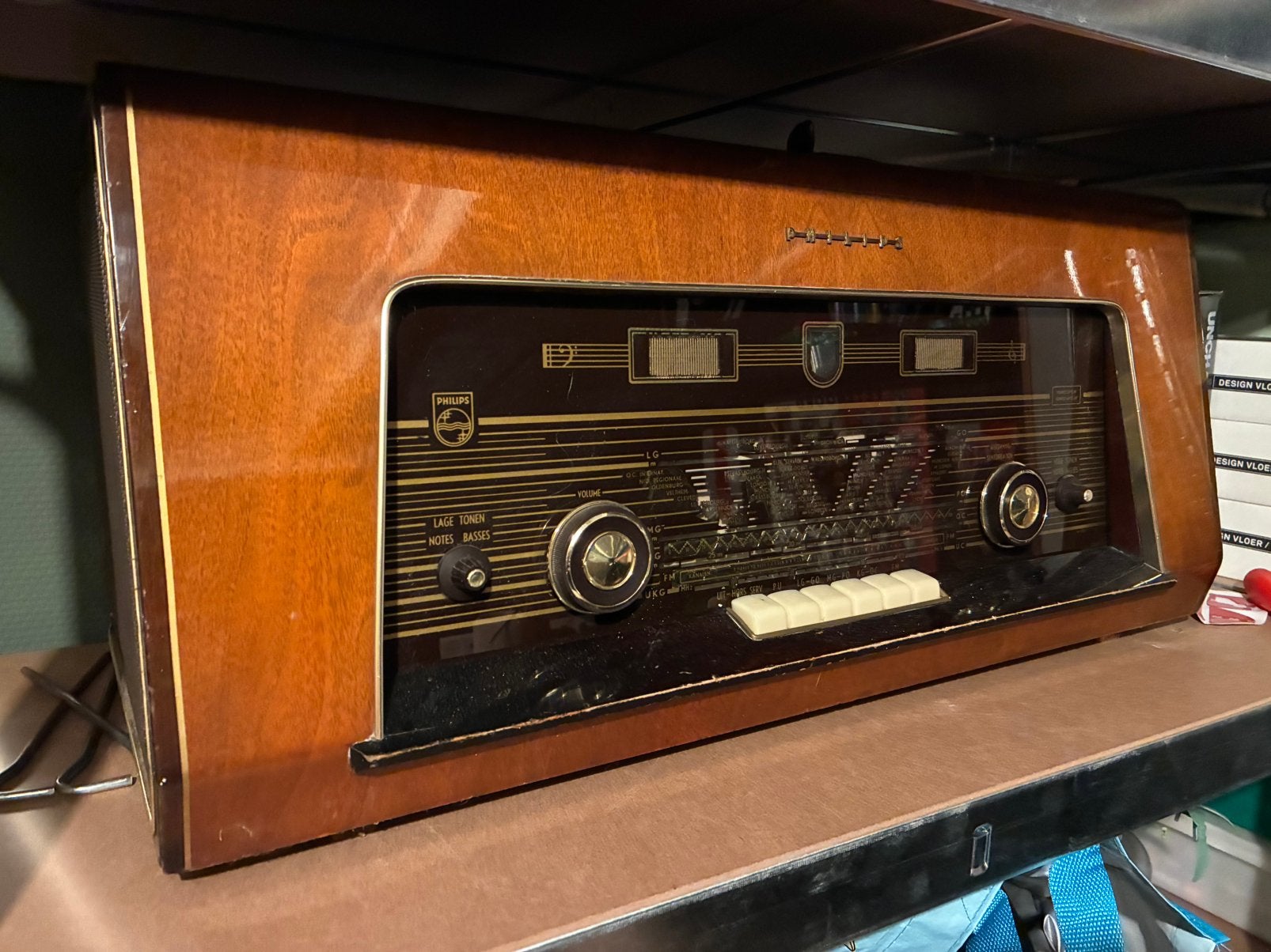 Philips B5X74A buizenradio – prachtige vintage radio, Antiek en Kunst, Antiek | Tv's en Audio, Ophalen of Verzenden