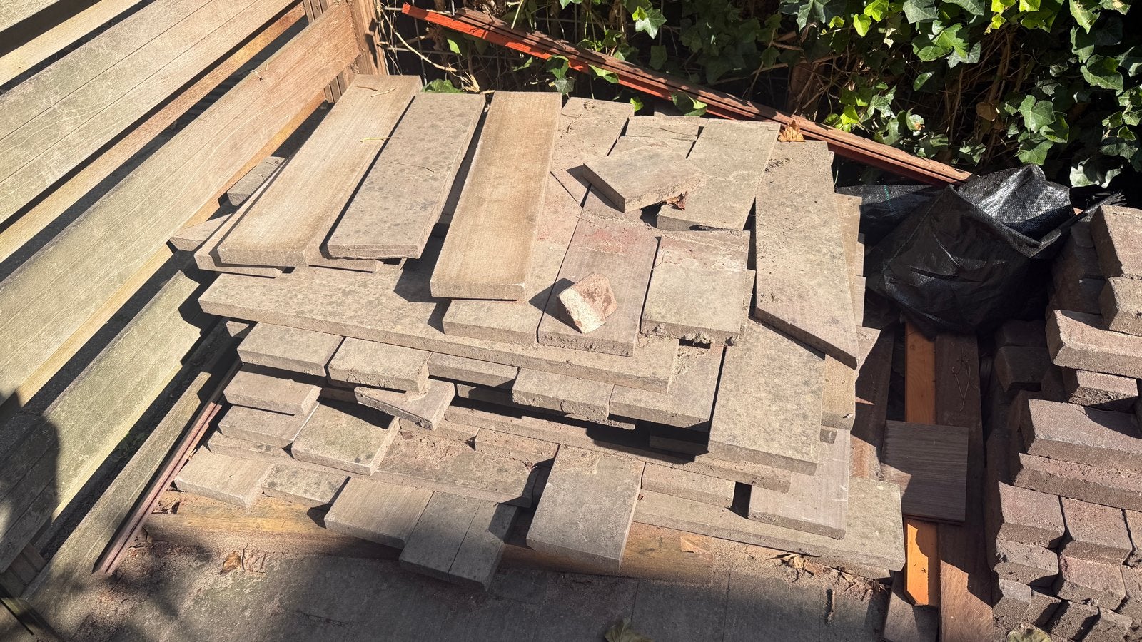 Gebruikte natuurstenen terrastegels, Ophalen, Gebruikt, Klinkers, 5 tot 10 m²