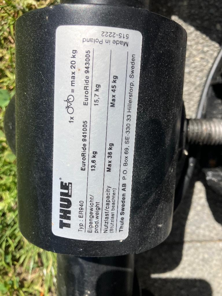 Fietsendrager Thule, Ophalen, 2 fietsen, Zo goed als nieuw, Trekhaakdrager