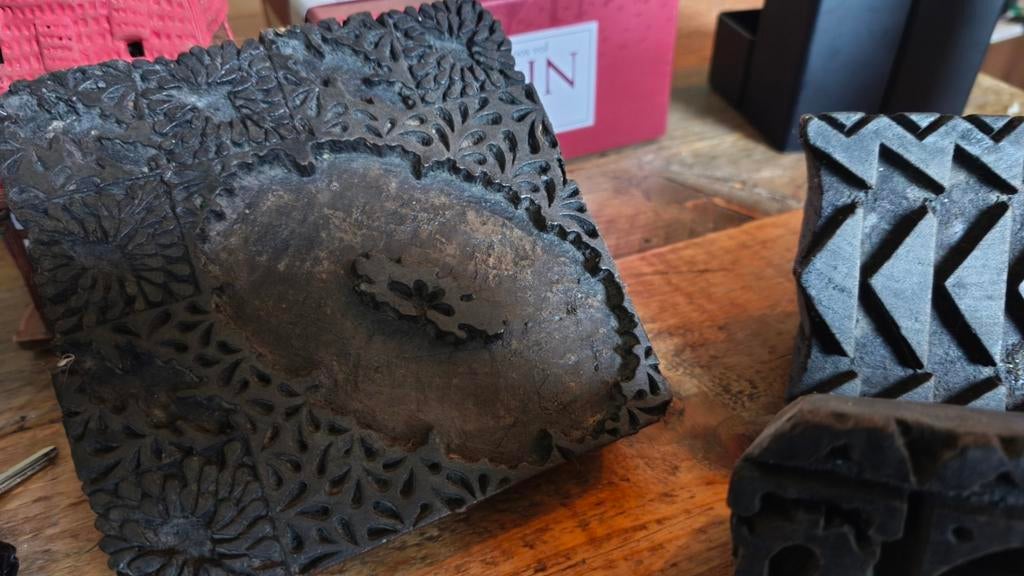 Diverse Houten Drukblokken voor Textiel en Papier, Ophalen of Verzenden, Zo goed als nieuw