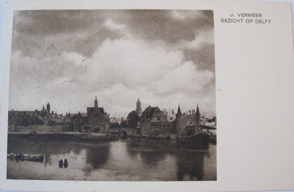 Vermeer - gezicht op Delft - 1934, Verzenden, 1920 tot 1940, Gelopen, Overige thema's
