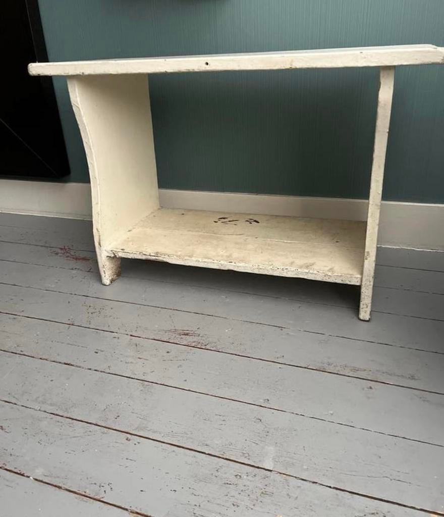 Brocante houten waterbankje klompenbankje, Ophalen