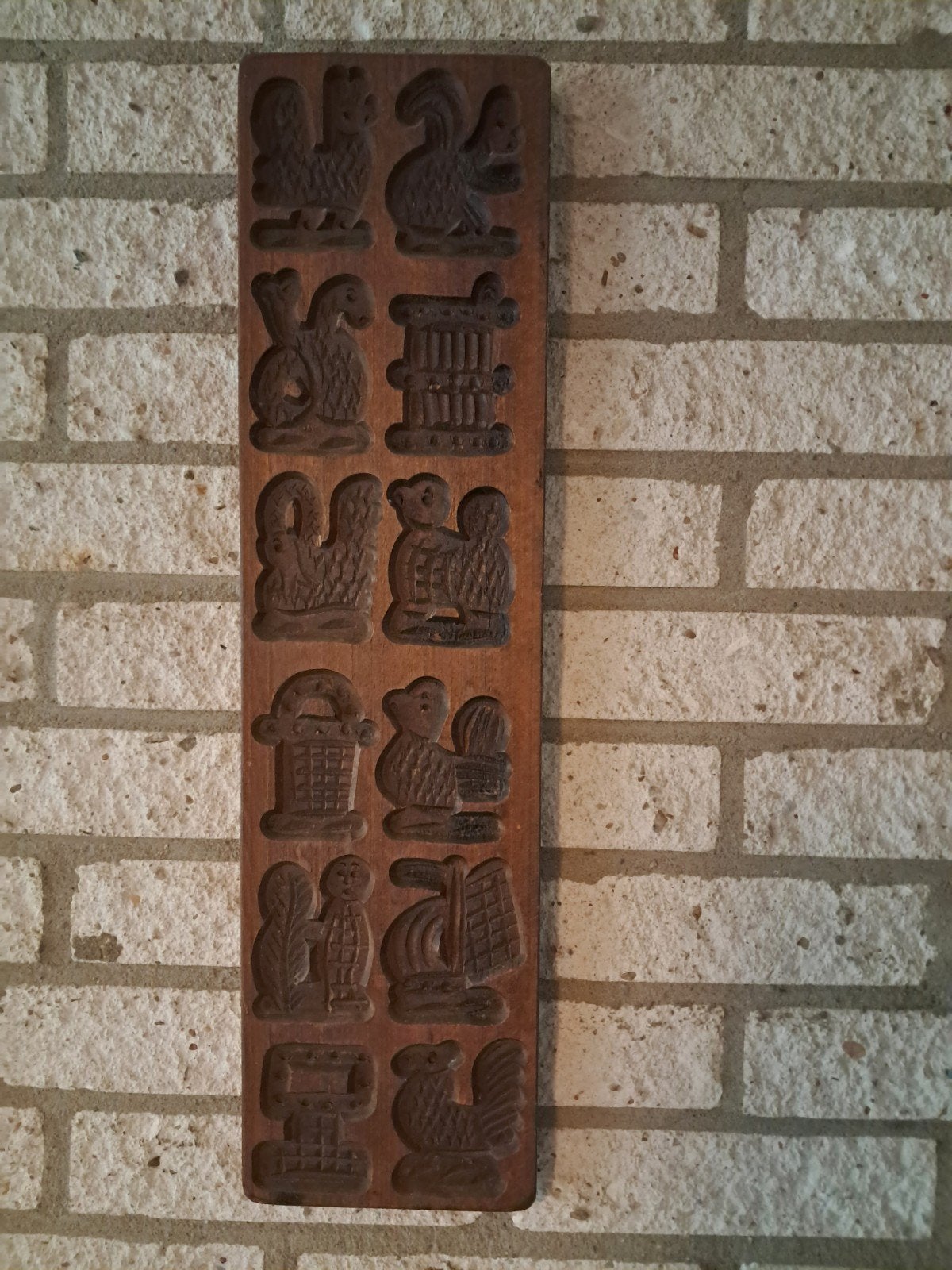 Antieke Houten Speculaasplank met Diverse Figuren, Ophalen of Verzenden