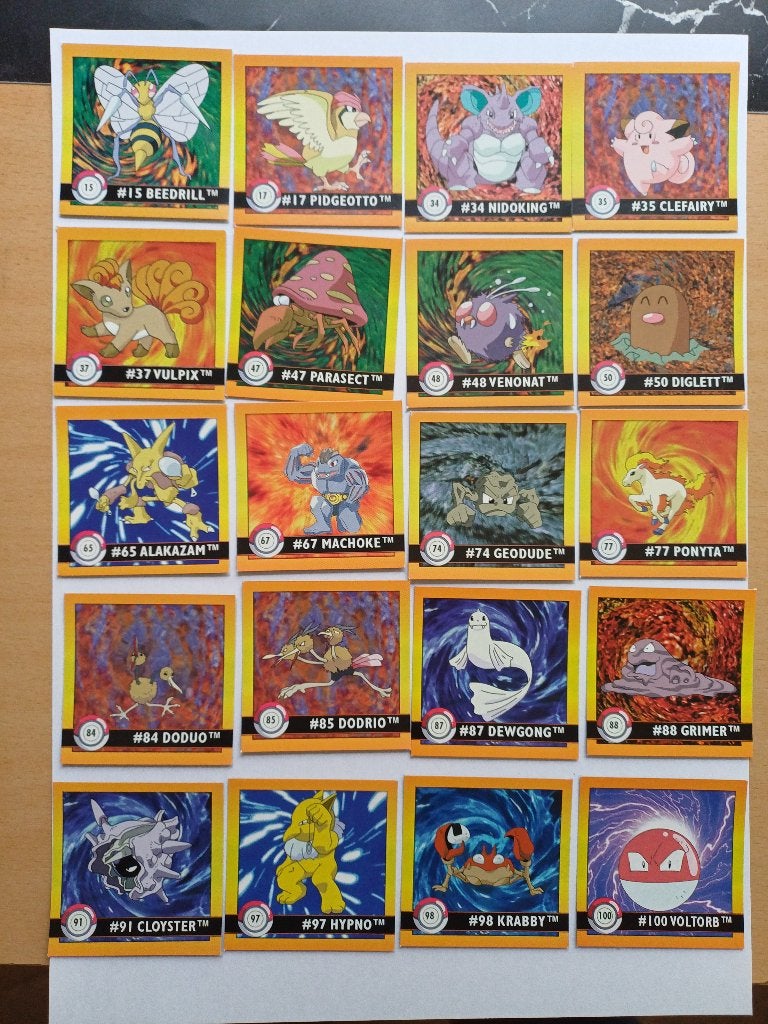 Pokémon-29st.Artbox Stickers uit 1999 - v.a. 0,75ct euro, Verzenden, Zo goed als nieuw, Meerdere kaarten
