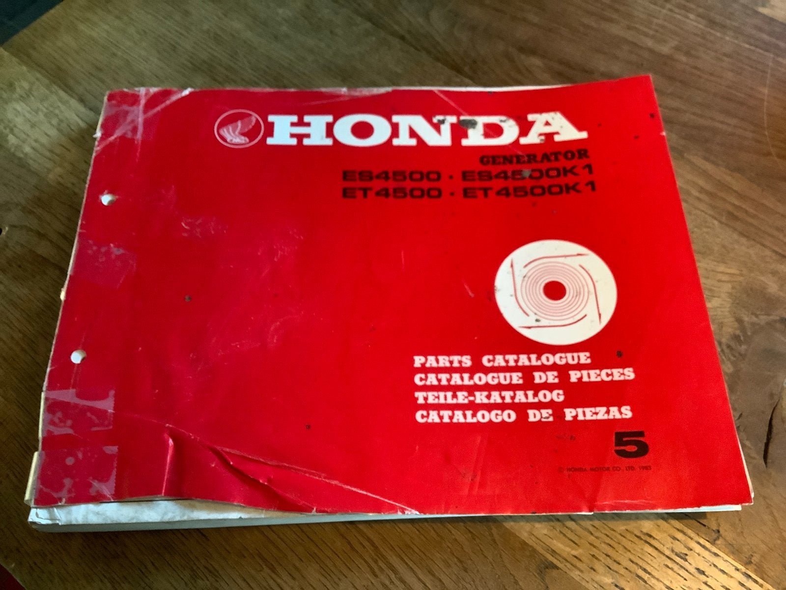 Honda Generator ES4500 ET4500 Onderdelen Catalogus., Verzenden, Nieuw