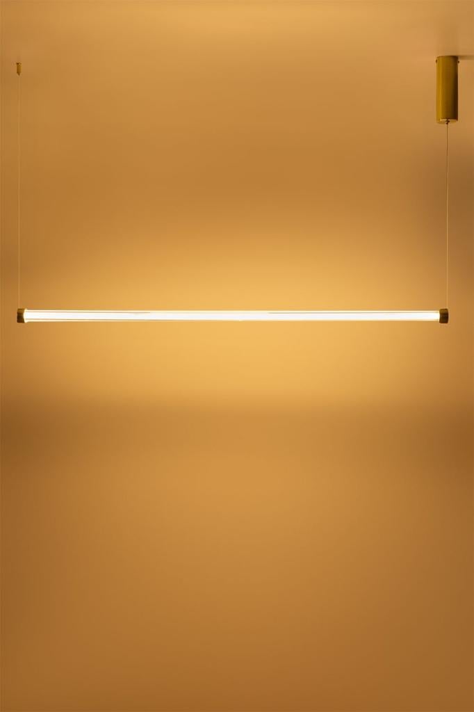 Sklum Moderne LED Hanglamp - Goudkleurig, Huis en Inrichting, Lampen | Hanglampen, Nieuw, 75 cm of meer, Metaal, Ophalen of Verzenden