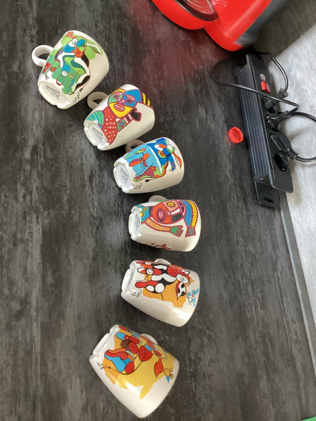 Douwe Egberts D.E. Mokken - Vintage Design (6 stuks), Ophalen, Steen/keramiek, Meerkleurig, Overige merken