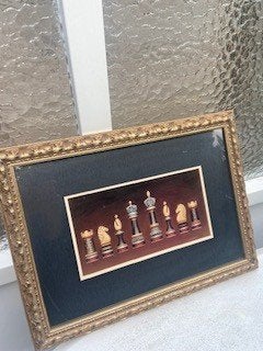 Schilderij, schaakstukken, Ophalen, Minder dan 500 stukjes, Zo goed als nieuw, Schaken