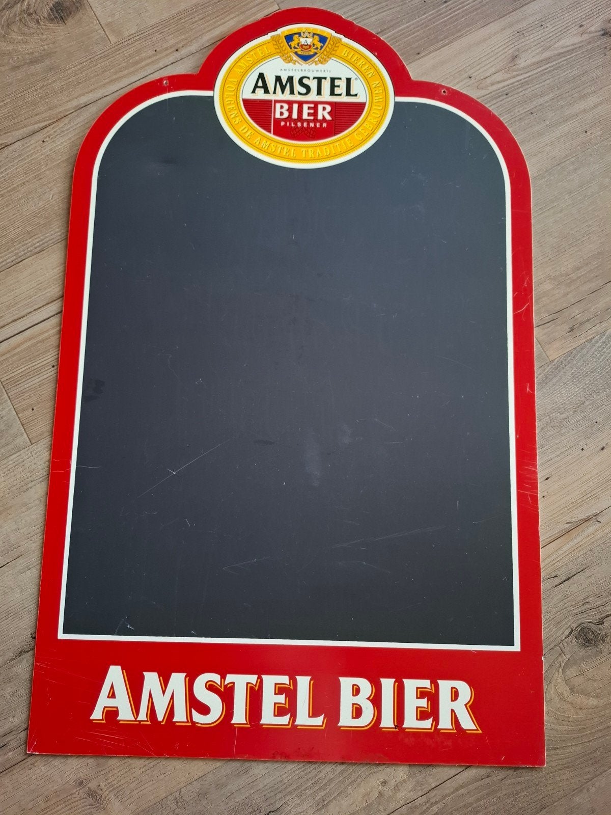 vintage krijtbord van AMSTEL BIER 50 x 80 cm, Verzamelen, Biermerken, Ophalen of Verzenden, Gebruikt, Reclamebord, Plaat of Schild