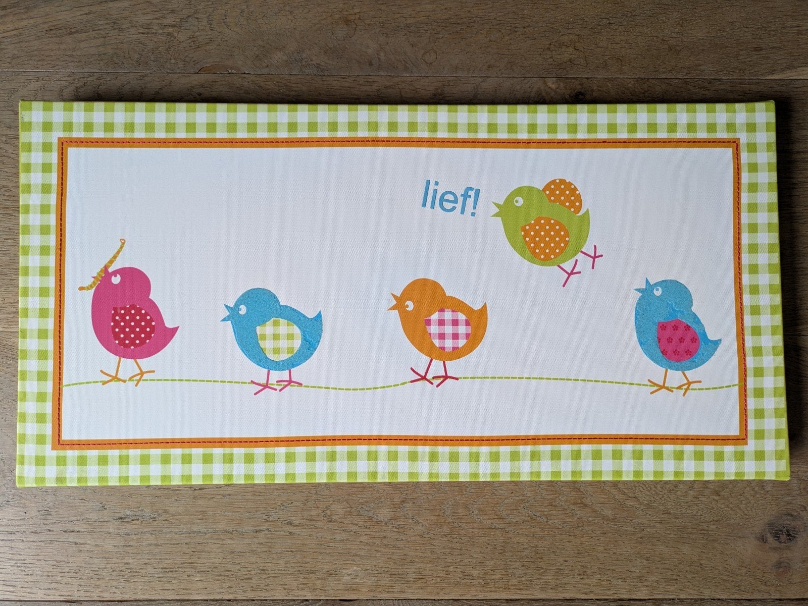 Canvas / wanddecoratie babykamer vogeltjes merk: Lief!, Lief! Lifestyle, Ophalen of Verzenden, Zo goed als nieuw, Wanddecoratie