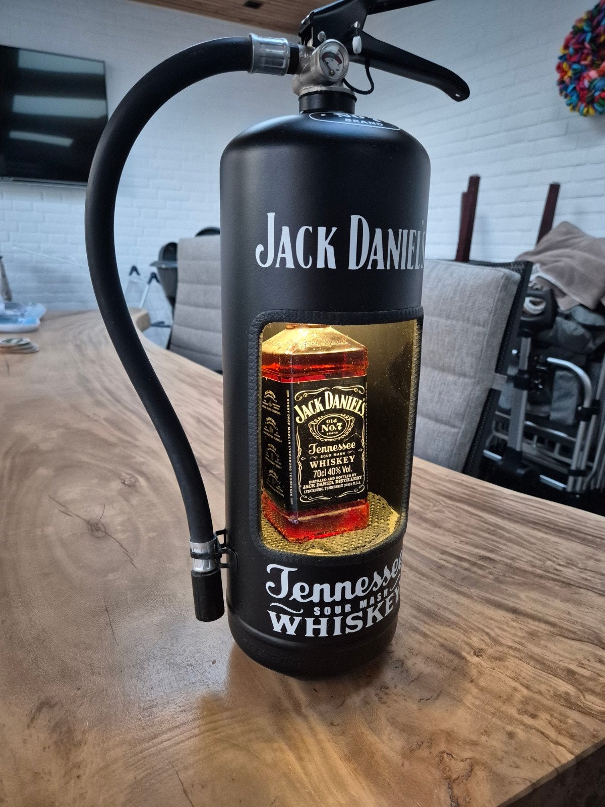 Unieke Jack Daniels brandblusser lamp, Ophalen, Metaal, Industrieel, Gebruikt
