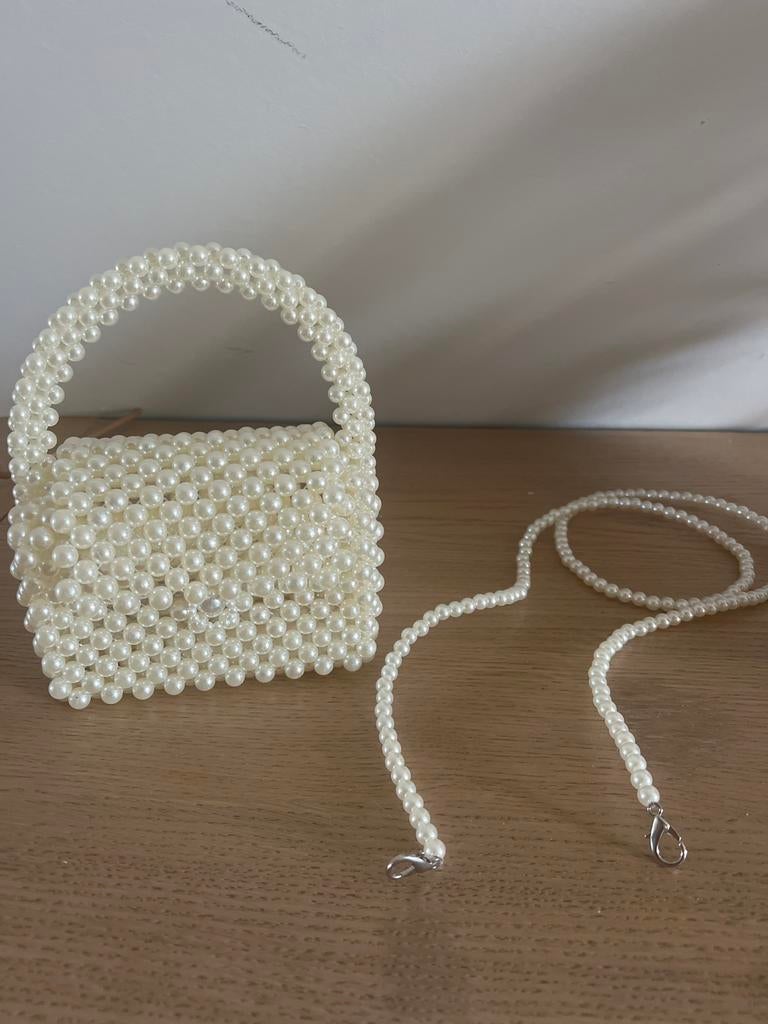 Elegante Parel Handtas met Afneembare Schouderband, Ophalen of Verzenden, Zo goed als nieuw
