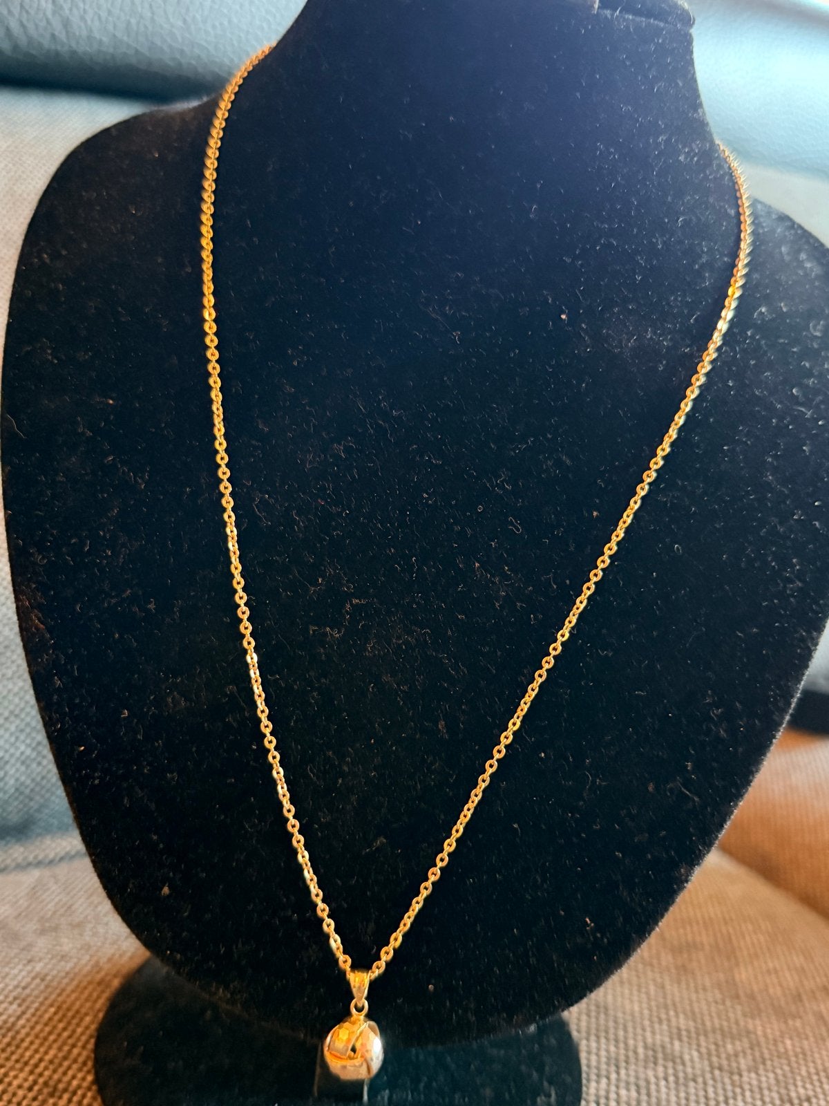 Tijdloze 14k gouden ketting met 18k bicolor hanger, Met hanger, Anikali2015@gmail.com, Ophalen of Verzenden, Zo goed als nieuw